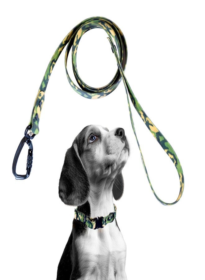 ADIL'S Army Print Biothane Leash - Waterproof Leashes for Dogs, Metal Hook, Adjustable 5ft Length Suitable for Dogs & Puppies, Ideal for Walking, Running & Training (Green) - Image 1